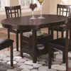 Hivvago Wooden Dining Table With Storage Compartment, Espresso Brown