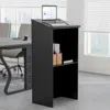 Hivvago Wooden Floor Standing Podium Speaking Lectern-black