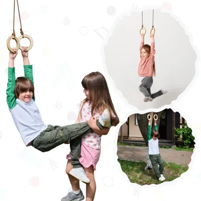Hivvago Wooden Gymnastic Rings For Kids