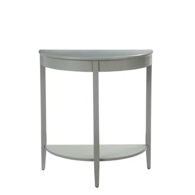 Hivvago Wooden Half Moon Shaped Console Table With One Open Bottom Shelf, Gray