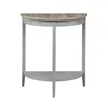 Hivvago Wooden Half Moon Shaped Console Table With One Open Bottom Shelf, Oak Brown And Gray