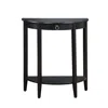 Hivvago Wooden Half Moon Shaped Console Table With One Storage Drawer, Black