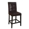 Hivvago Wooden Height Chair With Button Tufted Back Set Of 2 Brown In Brown