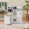 Hivvago Wooden Kid's Corner Kitchen Playset With Stove For Toddlers-natural