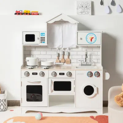 Hivvago Wooden Kids Kitchen With Washing Machine