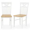 Hivvago Wooden Kitchen Dining Chair Set Of 2 With Rubber Wood Frame-natural