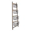 Hivvago Wooden Ladder Storage Piece With 4 Baskets In Brown