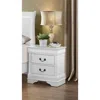 Hivvago Wooden Night Stand With 2 Spacious Drawers White In White