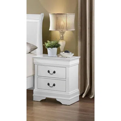 Hivvago Wooden Night Stand With 2 Spacious Drawers White