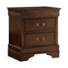 Hivvago Wooden Night Stand With Curvy Handle Drawer Cherry Brown