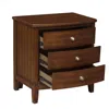 Hivvago Wooden Nightstand With 3 Spacious Drawers And Knobs, Brown In Brown