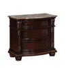 Hivvago Wooden Nightstand With Three Spacious Drawers And Bun Feet, Brown In Brown