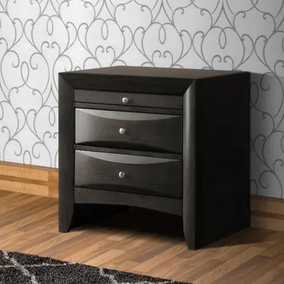 Hivvago Wooden Nightstand With Two Drawers And Pull Out Tray, Brown