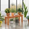 Hivvago Wooden Plant Stand Outdoor Indoor Solid Wood Flower Pot Holder Display Shelf In Brown