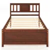 Hivvago Wooden Platform Bed With Headboard And Slat Support