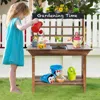 Hivvago Wooden Potting Bench Table Outdoor Mud Kitchen With Solid Fir Wood Frame-natural