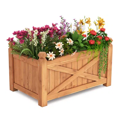 Hivvago Wooden Raised Garden Bed For Patio Garden With Drainage Holes For Patio Garden - Small In Multi
