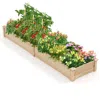 Hivvago Wooden Raised Garden Bed With 2 Planter Boxes And Dividers-natural