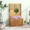 Hivvago Wooden Raised Garden Bed With Privacy Screen