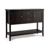 Hivvago Wooden Sideboard Buffet Console Table With Drawers And Storage-brown