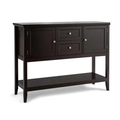 Hivvago Wooden Sideboard Buffet Console Table With Drawers And Storage-brown