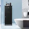 Hivvago Wooden Storage Free-standing Floor Cabinet With Drawer And Shelf-black