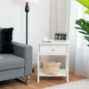 Hivvago Wooden Storage Shelf With Drawer For Bedroom And Living Room-white