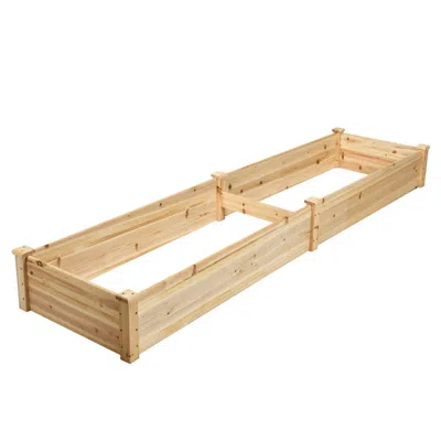 Hivvago Wooden Vegetable Raised Garden Bed For Backyard Patio Balcony