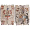 Hivvago Wooden Wall Plaque, Multicolor, Set Of Two In Neutral