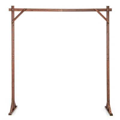 Hivvago Wooden Wedding Arch Solid Wood Arbor Backdrop Stand For Wedding Ceremony-square