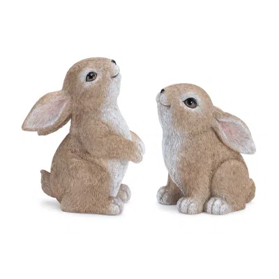 Hivvago Woodland Bunny Figurine (set Of 4) In Brown