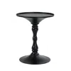 Hivvago Wowi 23 Inch Side End Table, Round Hourglass Turned Base, Black Finish In Black