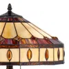 Hivvago Xia 26 Inch Tiffany Style Vintage Table Lamp, Glass Shade, Antique Bronze In Multi