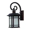 Hivvago Xl Antique Bronze Frosted Linen Glass Lantern Wall Light