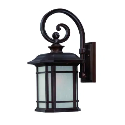 Hivvago Xl Antique Bronze Frosted Linen Glass Lantern Wall Light