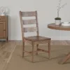 Hivvago Yael Dining Chair Set Of 2, Ladderback Design, Light Brown Wood In Brown