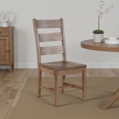 Hivvago Yael Dining Chair Set Of 2, Ladderback Design, Light Brown Wood