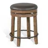 Hivvago Yael Swivel Counter Stool Set Of 2, Gray Faux Leather, Brown, Black In Brown