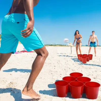 Hivvago Yard Pong Giant Pong Game Set With Carry Bag In Red
