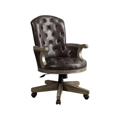 Hivvago Yelena Height Adjustable Arm Chair In Gray And Black In Brown