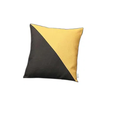 Hivvago Yellow And Black Diagonal Decorative Throw Pillow