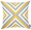 Hivvago Yellow And Gray Triangle Geometric Throw Pillow In Multi