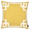 Hivvago Yellow And White Geometric Border Throw Pillow In Yellow