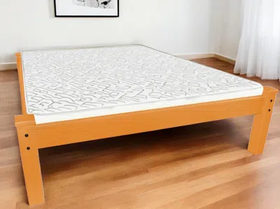HIVVAGO YELLOW SOLID WOOD QUEEN BED FRAME