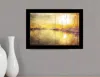 Hivvago Yellow Sunset Boats In Marina Black Framed Print Wall Art In Black