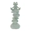 Hivvago Yoga Frog On Rock Stack Statue (set Of 4) In Green