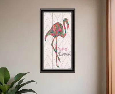 Hivvago You Are So Loved Flamingo Black Framed Print Wall Art In Multi