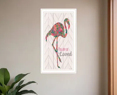 Hivvago You Are So Loved Flamingo White Framed Print Wall Art In Pink