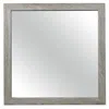 Hivvago Zane 39 Inch Transitional Mirror, Square Wood Frame, Weathered Gray Veneer In Gray