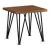 Hivvago Zion Outdoor Accent Table, 18 Inch Square, Hairpin Legs, Brown Wood In Black